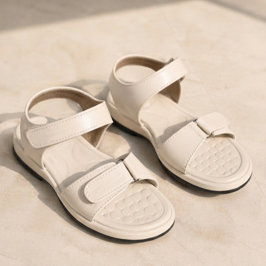 Aura Ladies Kito Flat Shoes-Off white