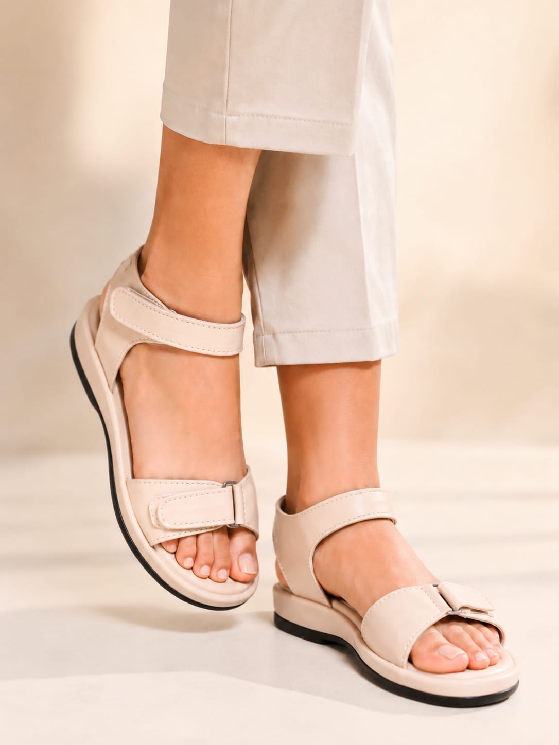 Aura Ladies Kito Flat Shoes-Off white
