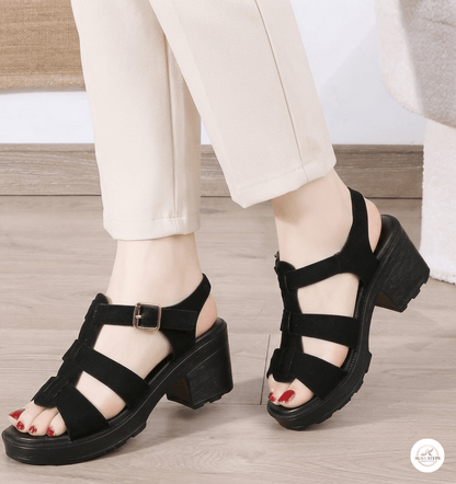 Aura Buckle Block heel Chic -Women's Footwear - Aura Steps Pakistan 