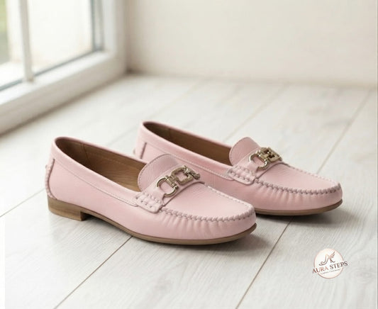 Aura Classic Buckle Shoes-Pink - Aura Steps