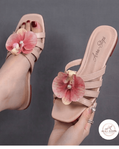 *AURA "Floral" Flats-Pink* - Aura Steps