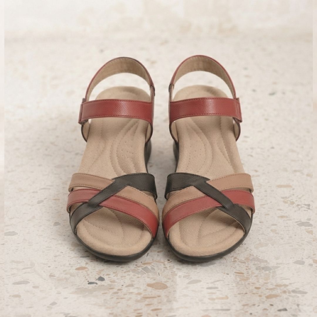 Red Multi Heel Footwear for women - Aura Steps