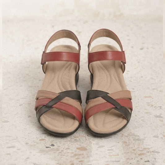 Red Multi Heel Footwear for women - Aura Steps