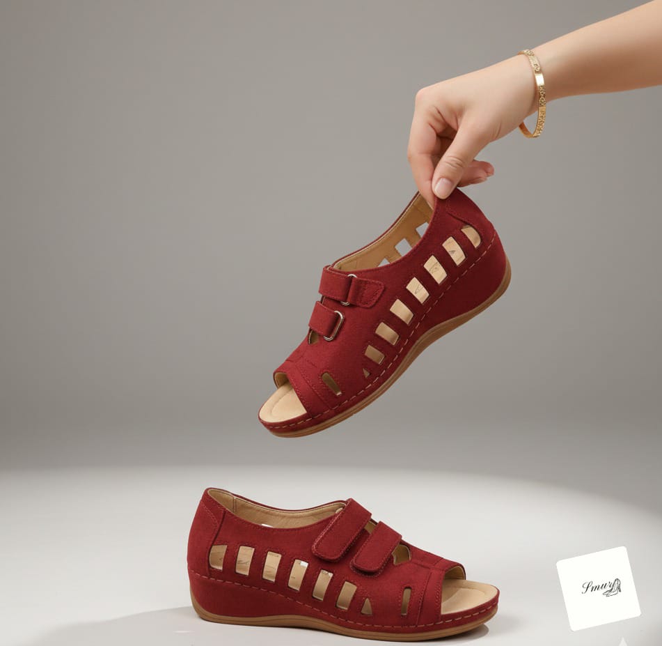 Punch Red Wedges Sandals for women.